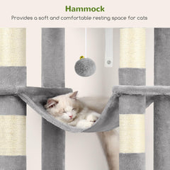 Globlazer XXL cat tree top platforms provide elevated viewing and sunbathing space.