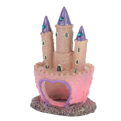 Glomora pink mermaid castle in aquarium enhances decor with non-toxic safety for fish