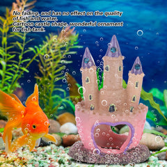 Glomora small castle interior view shows swim-through tunnels for calmer fish