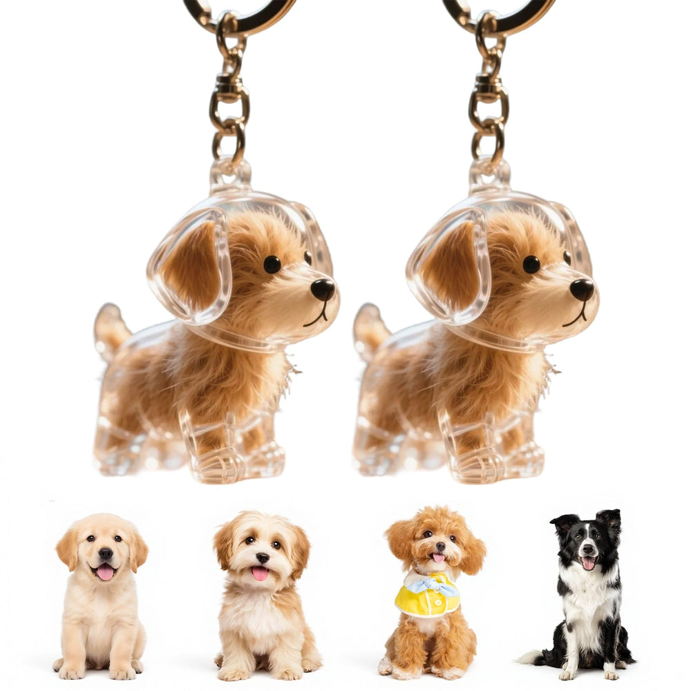glozaic pet hair keychain reveals hair in a clear protective case.