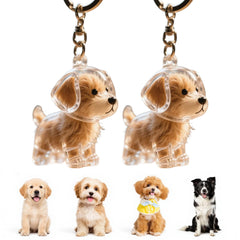 glozaic pet hair keychain reveals hair in a clear protective case.