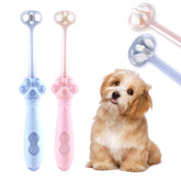 Gluckelk 2-pack 3-sided dog toothbrush design for versatile cleaning angles.
