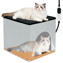 GNEORA heated cat house foldable design for easy storage and warm comfort.