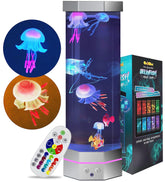 Go2Chai jellyfish aquarium lamp front view offers calming underwater ambience as a bedside nightlight