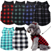Goaste plaid dog sweater front view keeps your pet warm and stylish.