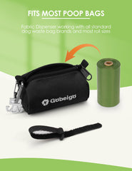 Gobeigo dog waste bag carrier with metal carabiner clip.