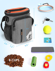 Gobeigo pouch side with built in poop bag dispenser for outings.