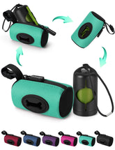Gobeigo easy-pullout bag holder turquoise, quick-access bags during daily dog walks