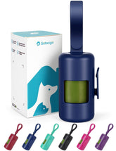 Gobeigo poop bag holder blue clip shows secure attachment during daily walks.