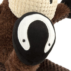 goDog Checkers Just for Me Skinny Horse Mini brown checkered-textured plush enhances cuddle-time.