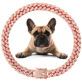 Goetltsch Cuban Link Dog Collar rose gold with secure buckle for daily wear.