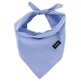 Gofshy dog bandana blue stripes worn for a stylish summer look