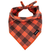 Gofshy dog bandana fall plaid orange brown for festive autumn style