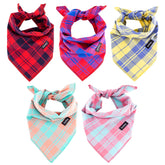 Gofshy dog bandana XLarge plaid pack seven for versatile daily looks.