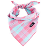 Gofshy spring dog bandana pink plaid wear enhances festive look for small dogs.