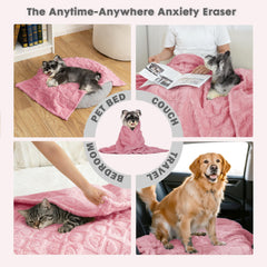 gogobunny calming plush blanket dog-cat-use pose illustrating universal fit for pets