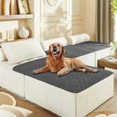 gogobunny dog bed cover dark grey folded for easy sofa protection