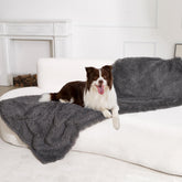 gogobunny waterproof dog blanket main shot demonstrates sofa protection and durability