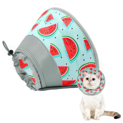 GoGoPaw cat cone collar soft blue front view reduces licking while resting