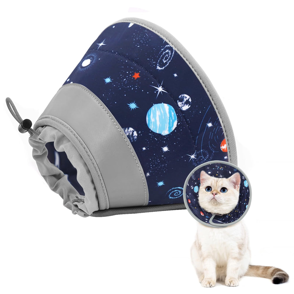 GoGoPaw cat cone collar soft grey in size M protects wounds while remaining comfortable