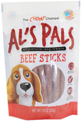 Gold Rush Farms Als Pals beef sticks bag front shows natural ingredients and protein-packed treats.