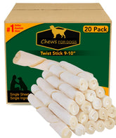 GOLDEN Chews rawhide twist 9-10in closeup for a durable dental-friendly chew