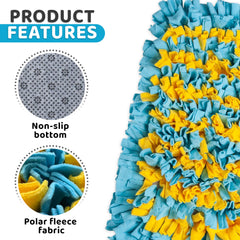 Golden Pup Enrichment snuffle mat non-slip back close-up highlights secure placement during sniffing