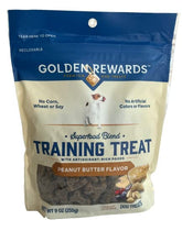 Golden Rewards training treats peanut butter 9oz bag for training rewards.