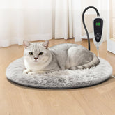 GOLOPET cat heating pad round 16in cover provides plush warmth for cozy naps