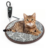 GOLOPET cat heating pad round with smart thermostat switch ensures cozy warmth for pets.