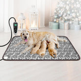 GOLOPET rose 47x30 inch dog heating pad top view for large breeds, promoting cozy rest.
