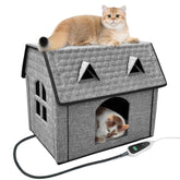 GOLOPET Indoor Heated Cat House front view shows a warm shelter for small and medium cats.