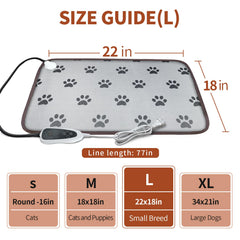 GOLOPET heating pad thermostat control close-up shows precise temperature adjustment