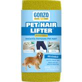 Gonzo Natural Magic Pet Hair Lifter on furniture removes pet fur quickly for a clean living space.