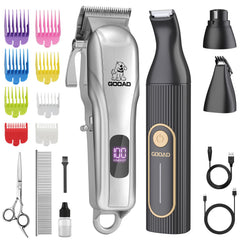Gooad dog clippers complete kit shown for home grooming versatility