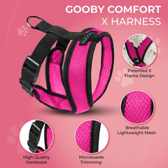 Gooby Comfort X Flamingo Pink chest measurement helps ensure best fit.