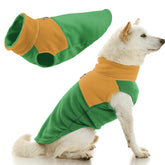 Gooby fleece vest two-tone green front view, highlighting warm, lightweight dogwear.