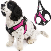 Gooby Escape Free Easy Fit harness on a dog in hot pink for no-pull walking
