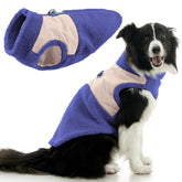 Gooby Zip Up Sherpa Vest purple medium front view with secure harness