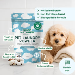 Good Natured Brand stain remover for urine bedding helps keep pet fabrics fresh.