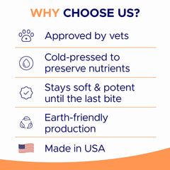 GoodGrowlies Dog Allergy Relief Chews ingredients label reveals fish oil and turmeric blend.