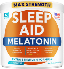 GOODGROWLIES melatonin dog treats bottle front helps calm anxious dogs at bedtime.