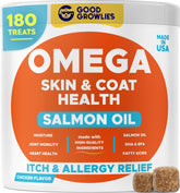GOODGROWLIES Omega-3 dogs bottle highlights fish oil for healthier skin glow