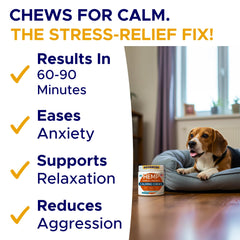 GOODGROWLIES USA-made label communicates trusted, extra-strength stress relief for dogs.