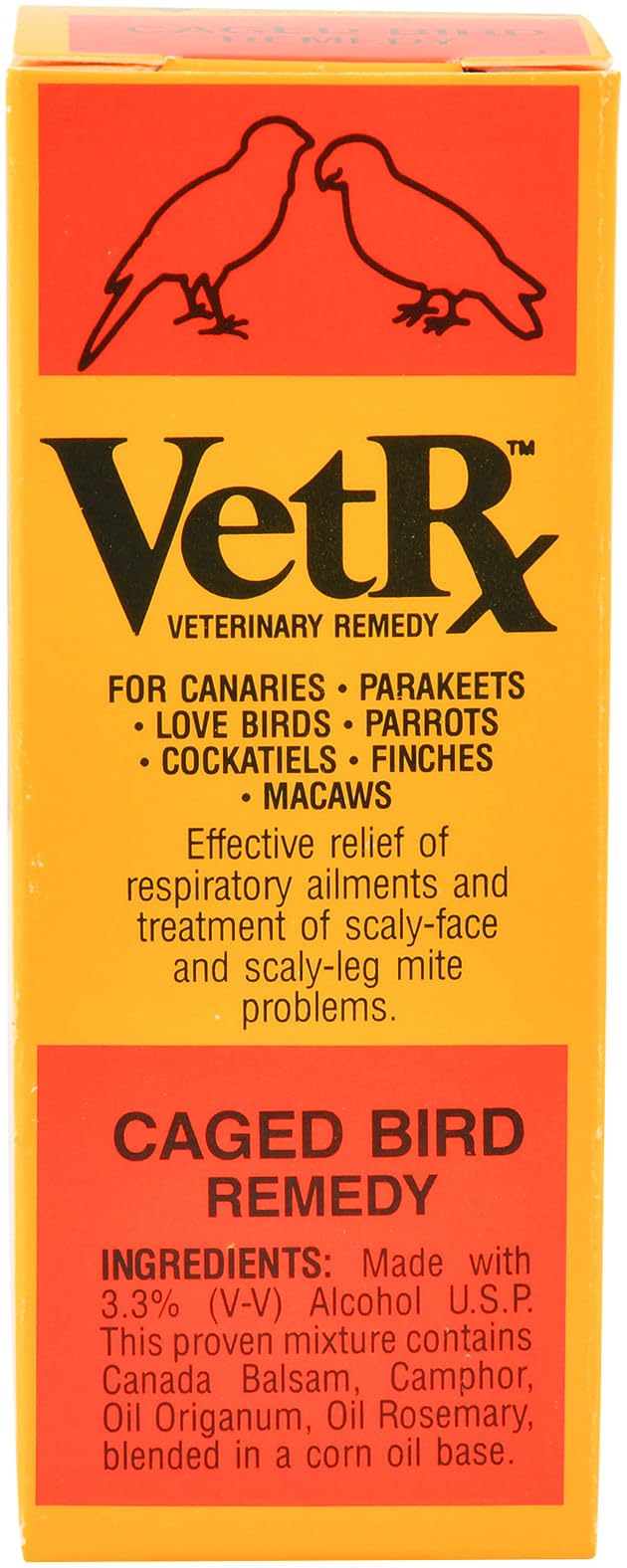 Goodwinol Vet Rx bird bottle provides aroma-driven respiratory support for birds.
