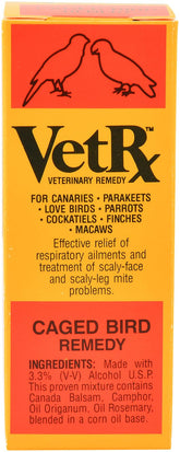 Goodwinol Vet Rx bird bottle provides aroma-driven respiratory support for birds.