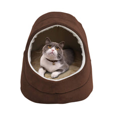 GOOPAWS 4 in 1 self-warming burrow bed open entrance provides easy pet access