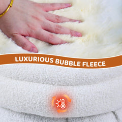 GOOPAWS 4-in-1 self-warming burrow cat bed Style2 Cream interior 21x17.