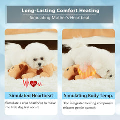 Goopow Heartbeat Puppy Toy body temperature warming to help pets feel secure.