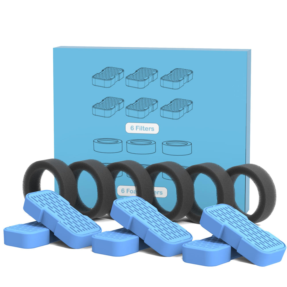GOOSTOO cat fountain filters replacement set with six carbon and six sponge filters for cleaner water